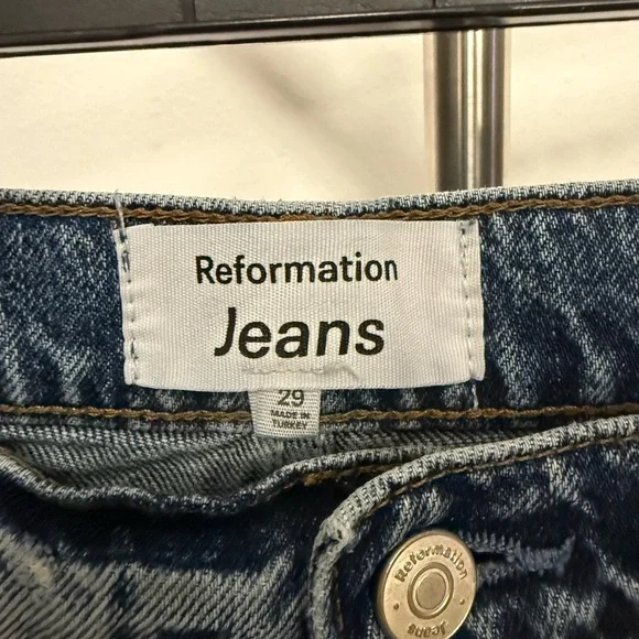 Reformation Jeans Women’s Size 29 High Rise Straight Leg Blue Denim Sustainable - Picture 3 of 4